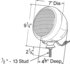 Grote 64071 Headlight Par 56 7" Headlamp, Black, Powder Coated