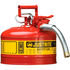 Justrite 7225130 Fuel Transfer Tank Justrite® Type II Safety Can - 2-1/2 Gallon with 1" Hose, 7225130