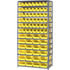 603446YL by GLOBAL INDUSTRIAL - Global Industrial Steel Shelving - Total 72 4"H Plastic Shelf Bins Yellow, 36x18x72-13 Shelves