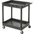 STC11-B by LUXOR - Luxor® STC11 Tray Top Shelf 2 Shelf Plastic Utility Cart 24x18 4" Casters