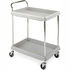 Metro BC2030-2DG Utility Cart Metro Deep-Ledge Utility Cart With Chrome Posts, 2 Shelf, 32"Lx21-1/2"W, Light Gray