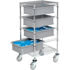 269027GY by GLOBAL INDUSTRIAL - Global Industrial Chrome Wire Cart With (4) 6"H Gray Grid Containers 21" x 24" x 40"