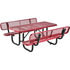 277630RD by GLOBAL INDUSTRIAL - Global Industrial 6' Rectangular Outdoor Picnic Table With Backrests, Expanded Metal, Red