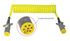 7ATG222EW by TECTRAN - Trailer Power Cable - 12, ft. 7-Way, Powercoil, Auxiliary, Yellow, WeatherSeal