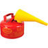 Justrite UI-10-FS Fuel Transfer Tank Eagle Type I Safety Can - 1 Gallon with Funnel - Red, UI-10-FS