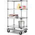 987461 by GLOBAL INDUSTRIAL - Nexel® Stainless Steel  Shelf Truck with Dolly Base 48x18x70 1600 Lb. Cap.