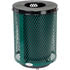 261924GND by GLOBAL INDUSTRIAL - Global Industrial Outdoor Diamond Steel Trash Can With Flat Lid & Base, 36 Gallon, Green
