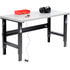 254960BK by GLOBAL INDUSTRIAL - Global Industrial Adjustable Height C-Channel Leg Workbench, ESD Square Edge, Black, 60" x 30"
