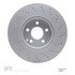 624-63054 by DYNAMIC FRICTION COMPANY - GEOSPEC Coated Rotor - Drilled