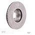 644-31108 by DYNAMIC FRICTION COMPANY - GEOSPEC Coated Rotor - Dimpled and Slotted