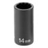 Grey Pneumatic 1117MSD Socket 3/8" Drive x 17mm 12-Point Size, 41mm Semi-Deep Length, Impact Socket, Type II Shape