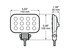 906MV by PETERSON LIGHTING - 905/906 LED Pedestal-Mount Work Lights - 3" x 5" rectangle, stripped leads