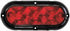 M423R-4 by PETERSON LIGHTING - 423-4 Series Piranha&reg; LED Surface Mount Oval Stop, Turn and Tail Light With Chrome Bezel - Multi-Volt Red