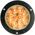 M818TA-2C by PETERSON LIGHTING - 817TA/818TA 4" Round Amber Rear Turn Signal Light - Amber with Clear Lens & Flange Mount