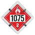13065 by JJ KELLER - Hazmat Placard - Aluminum, Flip, 1-Legend, UN 1075, White Back Plate