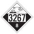 JJ Keller 14941 3267 Placard - Class 8 Corrosive - 4 mil Vinyl Removable Adhesive