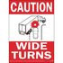 2410 by JJ KELLER - Wide Load Sign - Reflective Vinyl, Vertical, White on Red, 11.5 in. x 16 in., Adhesive