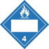 JJ Keller 2875 Division 4.3 Dangerous When Wet Placard - Blank - Blank, 4 mil Vinyl Removable Adhesive
