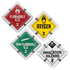 3633 by JJ KELLER - Aluminum Flip Placard - 4 Legend, Worded, Class 2 - Standard Panel, White Back Plate