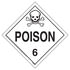 39044 by JJ KELLER - Division 6.1 Poison Placard - Worded - 176 lb Polycoated Tagboard Removable Adhesive