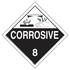39045 by JJ KELLER - Class 8 Corrosive Placard - Worded - 176 lb Polycoated Tagboard Removable Adhesive
