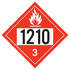 3514 by JJ KELLER - 1210 Placard - Class 3 Flammable Liquid - 4 mil Vinyl Permanent Adhesive
