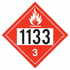 3370 by JJ KELLER - 1133 Placard - Class 3 Flammable Liquid - 4 mil Vinyl Permanent Adhesive