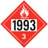3479 by JJ KELLER - 1993 Placard - Class 3 Flammable Liquid - 3.4 mil Vinyl Permanent Adhesive