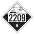 3497 by JJ KELLER - 2209 Placard - Class 8 Corrosive - 176 lb Polycoated Tagboard