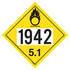 JJ Keller 3565 1942 Placard - Division 5.1 Oxidizer - 176 lb Polycoated Tagboard