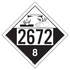 JJ Keller 4552 Hazmat Placard UN 2672 Hazard Class 8 Corrosive Polycoated Tagboard Hazmat Warning Placard
