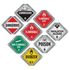 JJ Keller 52172 Basic Flip Placard - 8 Legend, Worded, Galvanized Steel Back Plate, 2 Clipped Corners - 8-Legend, 2 Clipped