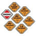JJ Keller 52173 Basic Flip Placard - 7 Legend, Worded, Galvanized Steel Back Plate, 2 Clipped Corners - 7-Legend, 2 Clipped