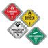 JJ Keller 52174 Basic Flip Placard - 4 Legend, Worded, Galvanized Steel Back Plate, 2 Clipped Corners - 4-Legend, 2 Clipped
