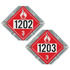 JJ Keller 52178 Basic Flip Placard - 2 Legend, Numbered, Galvanized Steel Back Plate, 2 Clipped Corners - 2-Legend, 2 Clipped