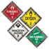 JJ Keller 50125 Aluminum Flip Placard - 4 Legend, Worded, Class 2 - Standard Panel, Unpainted Back Plate