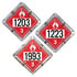 JJ Keller 50133 Aluminum Flip Placard - 3 Legend, Numbered, UN 1203, 1993, 1223 - 3-Legend, Unpainted Back Plate