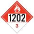 50170 by JJ KELLER - Hazmat Placard - UN 1202, Class 3, 176 lb Polycoated Tagboard, 10-3/4 in. Square
