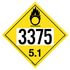 JJ Keller 50190 Hazmat Placard Division 5.1 Oxidizer Placard, 4 mil Vinyl, Permanent Adhesive