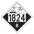 JJ Keller 50932 1824 Placard - Class 8 Corrosive - 3.2 mil Vinyl Removable Adhesive - Economy