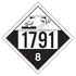 50937 by JJ KELLER - 1791 Placard - Class 8 Corrosive - 3.2 mil Vinyl Removable Adhesive - Economy