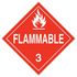 JJ Keller 50899 Class 3 Flammable Liquid Placard - Worded - 3.2 mil Vinyl Removable Adhesive - Economy
