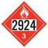 JJ Keller 50939 2924 Placard - Class 3 Flammable Liquid - 3.2 mil Vinyl Removable Adhesive - Economy