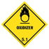 55366 by JJ KELLER - Class 5 Oxidizer Labels - Paper, 50 Sheets/Pk (2 Labels/Sheet)