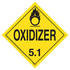 JJ Keller 677 Division 5.1 Oxidizer Placard - Worded - 20 mil Polystyrene, Laminated