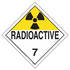 JJ Keller 788 Class 7 Radioactive Placard - Worded - 20 mil Polystyrene, Unlaminated