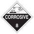JJ Keller 826 Class 8 Corrosive Placard - Worded - 4 mil Vinyl Removable Adhesive