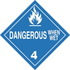 JJ Keller 983 Division 4.3 Dangerous When Wet Placard - Worded - 20 mil Polystyrene, Laminated