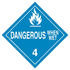 JJ Keller 987 Division 4.3 Dangerous When Wet Placard - Worded - 4 mil Vinyl Removable Adhesive