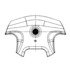 14-19440-000 by FREIGHTLINER - Steering Wheel Center Cover - Polyurethane, Black, 12.32 in. x 2.79 in.